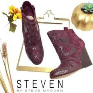COPY - NWOB Steven by Steve Madden Mitch Wine Booties!